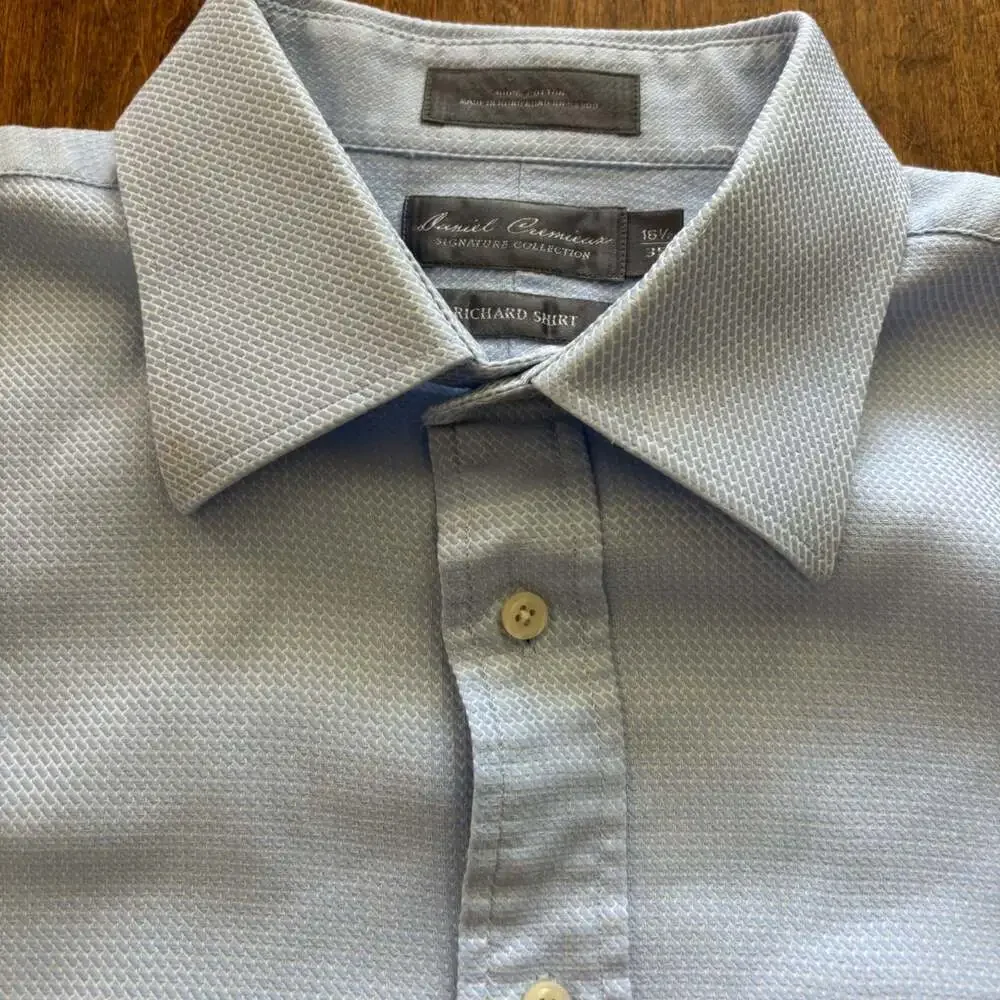 Daniel Cremieux Signature Richard Shirt Men's 16.5/35 Light Blue 100% Cotton - Picture 4 of 12